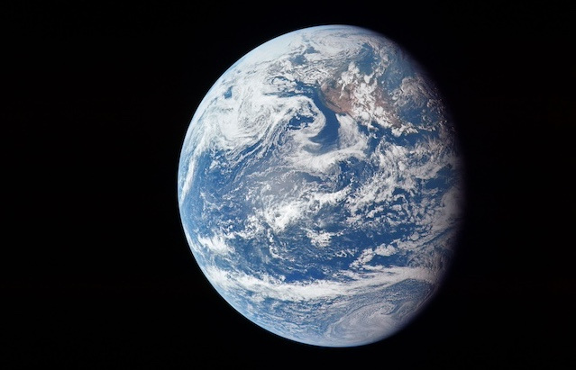 Image of the planet earth against black space.